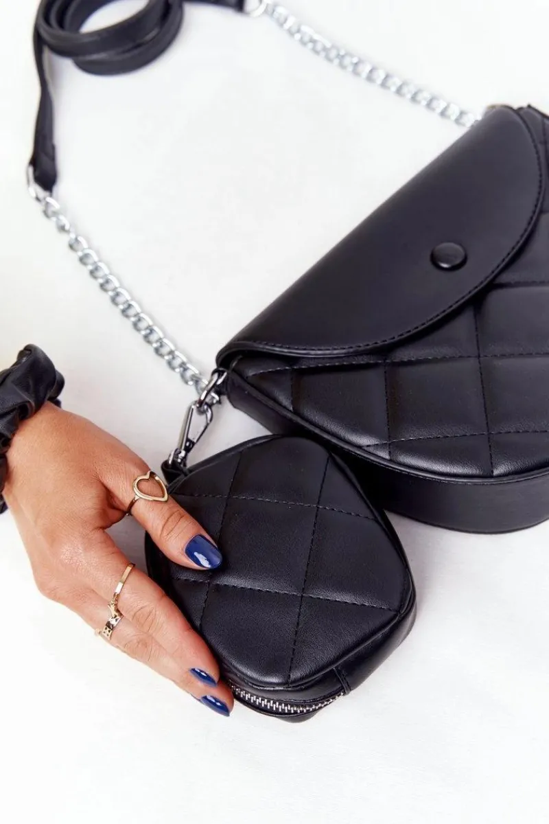 Sale Pikowana Torebka Listonoszka Z Saszetką Berlin Czarna Torebki Klasyczne|Listonoszki