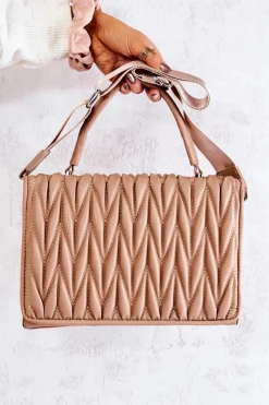 Boto Pikowana Torebka Listonoszka Beżowa Roselyn