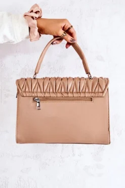 Boto Pikowana Torebka Listonoszka Beżowa Roselyn