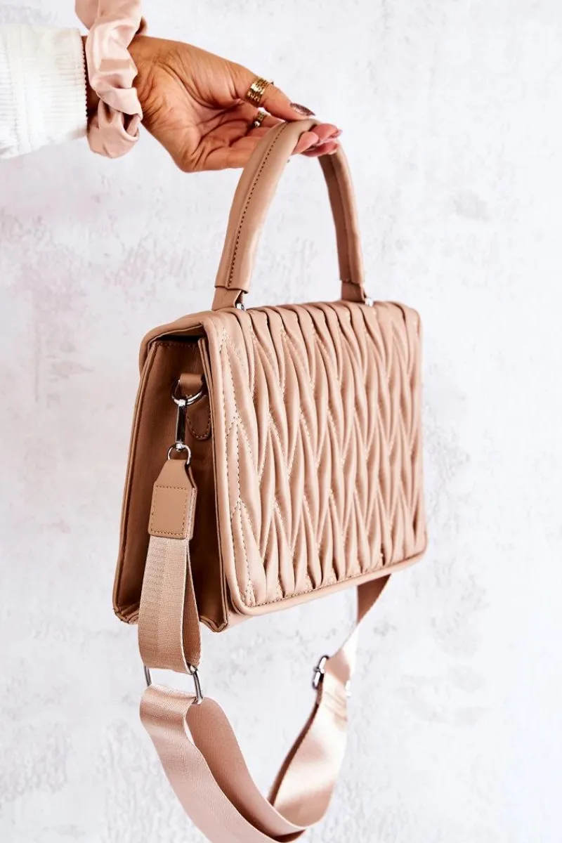 Boto Pikowana Torebka Listonoszka Beżowa Roselyn
