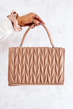 Boto Pikowana Torebka Listonoszka Beżowa Roselyn