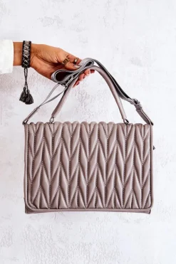 Outlet Boto Pikowana Torebka Listonoszka Szara Roselyn