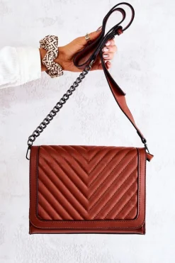 Clearance Boto Pikowana Torebka Listonoszka Brązowa Hariette