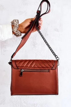 Clearance Boto Pikowana Torebka Listonoszka Brązowa Hariette