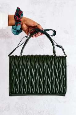 Listonoszki>Boto Pikowana Torebka Listonoszka Zielona Roselyn