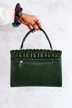 Listonoszki>Boto Pikowana Torebka Listonoszka Zielona Roselyn