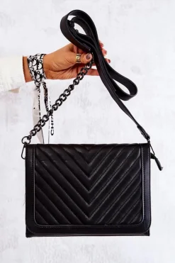 Listonoszki>Boto Pikowana Torebka Listonoszka Czarna Hariette