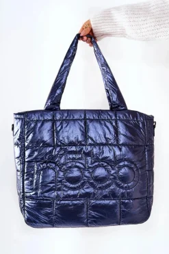 Clearance Nobo Pikowana Torebka Z Paskiem L3030 Granatowa