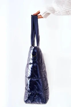 Clearance Nobo Pikowana Torebka Z Paskiem L3030 Granatowa