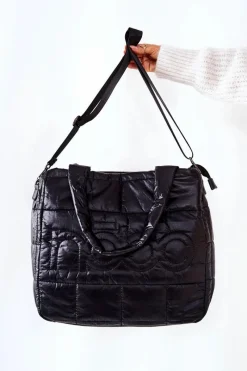 Best Pikowana Torebka Z Paskiem L3030 Czarna Torebki Nobo|Torebki Klasyczne