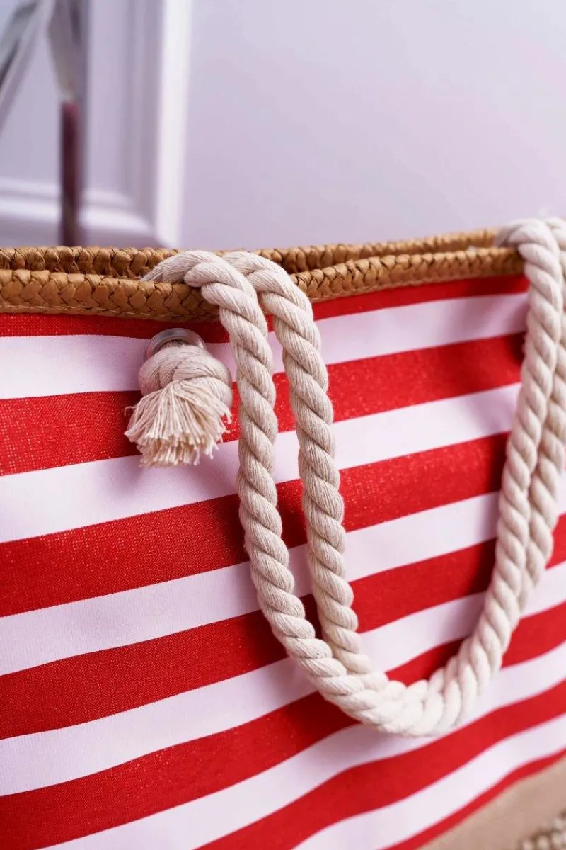 Clearance Boto Plażowa Duża Czerwona Torebka Torba Damska