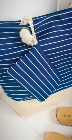 Discount Boto Plażowa Duża Granatowa Torebka Torba Damska