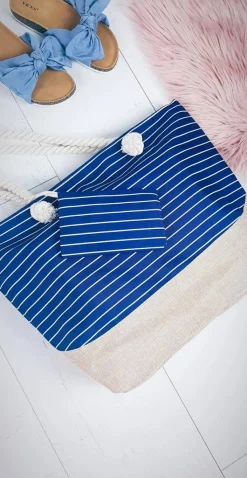 Discount Boto Plażowa Duża Granatowa Torebka Torba Damska