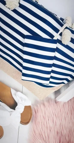 Torebki Plażowe>Boto Plażowa Duża Granatowa Torebka Torba Damska Marynarska