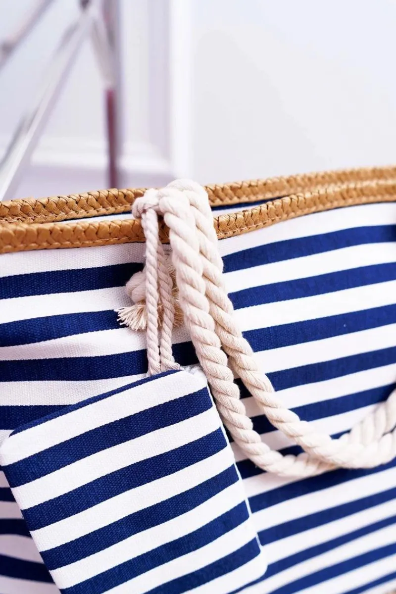 Hot Boto Plażowa Duża Granatowa Torebka Torba Damska Marynarska