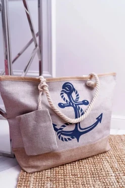 Torebki Plażowe>Boto Plażowa Duża Torebka Khaki Torba Damska