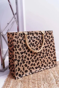 Plażowa Duża Torebka Leopard Torba Damska Torebki Plażowe