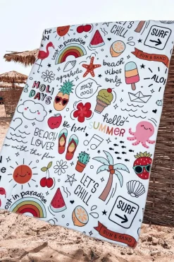 Plecaki|Torebki Plażowe></noscript>Boto Plecak Torba Ręcznik 3w1 Kolorowy Print Biały