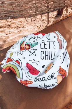 Plecaki|Torebki Plażowe></noscript>Boto Plecak Torba Ręcznik 3w1 Kolorowy Print Biały