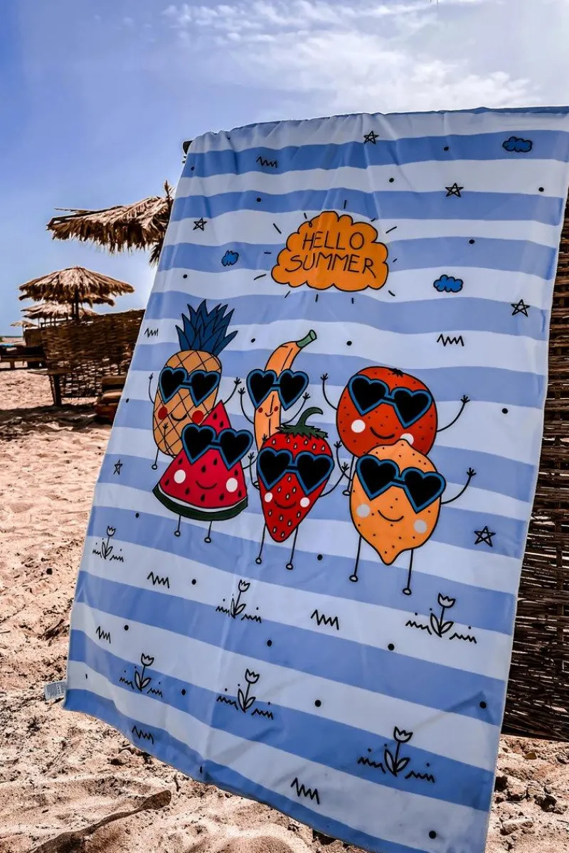 Hot Boto Plecak Torba Ręcznik 3w1 Paski Biało-Niebieskie