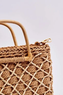 New Pleciona Sztywna Torebka Listonoszka Brązowa Torebki Klasyczne|Listonoszki