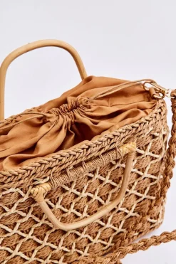 New Pleciona Sztywna Torebka Listonoszka Brązowa Torebki Klasyczne|Listonoszki