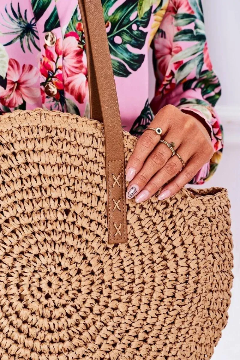 Online Boto Pleciona Torebka Boho Na Ramię BRUNO ROSSI Camel