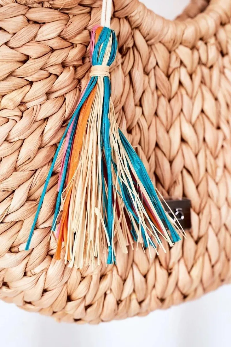 Discount Pleciona Torebka Koszyczek XK0490 Beżowa Torebki Plażowe|Torebki Nobo