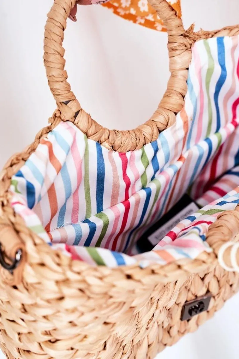 Discount Pleciona Torebka Koszyczek XK0490 Beżowa Torebki Plażowe|Torebki Nobo