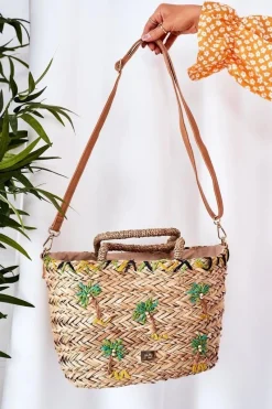 Sale Pleciona Torebka Na Plażę XK0440 Beżowa Torebki Plażowe|Torebki Nobo