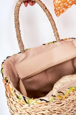 Sale Pleciona Torebka Na Plażę XK0440 Beżowa Torebki Plażowe|Torebki Nobo