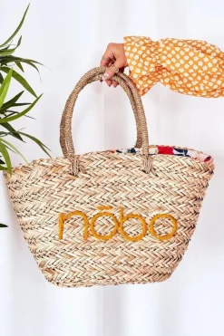 Torebki Plażowe|Torebki Nobo>Nobo Pleciona Torebka Shopper Na Plażę XK0340 Beżowo-Żółta