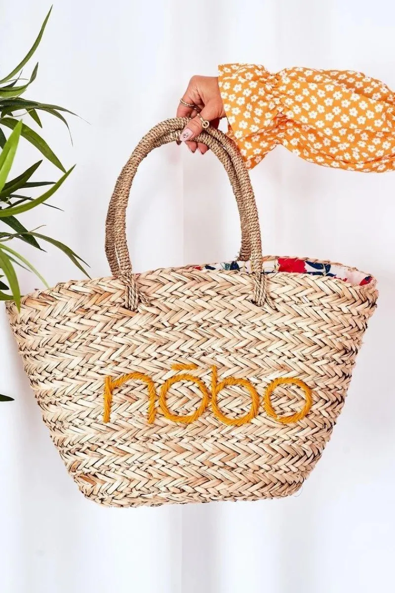 Torebki Plażowe|Torebki Nobo>Nobo Pleciona Torebka Shopper Na Plażę XK0340 Beżowo-Żółta
