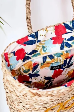 Torebki Plażowe|Torebki Nobo>Nobo Pleciona Torebka Shopper Na Plażę XK0340 Beżowo-Żółta