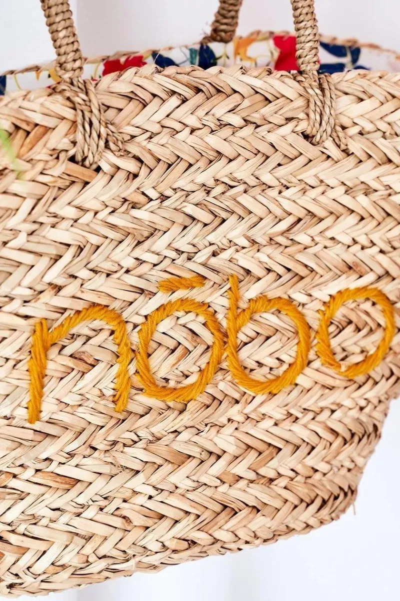 Torebki Plażowe|Torebki Nobo>Nobo Pleciona Torebka Shopper Na Plażę XK0340 Beżowo-Żółta