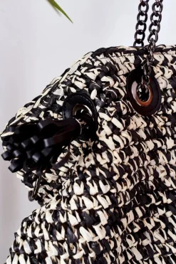 Online Pleciona Torebka Shopper XG0010 Czarna Torebki Plażowe|Torebki Nobo