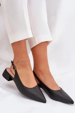 Sandały Na Obcasie>Boto Plecione Sandały Damskie Na Delikatnym Obcasie Czarne Jorela Czarny