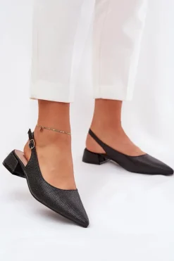 Sandały Na Obcasie>Boto Plecione Sandały Damskie Na Delikatnym Obcasie Czarne Jorela Czarny