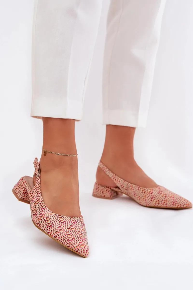 Sandały Na Obcasie>Boto Plecione Sandały Damskie Na Delikatnym Obcasie Multikolor Jorela Wielokolorowy