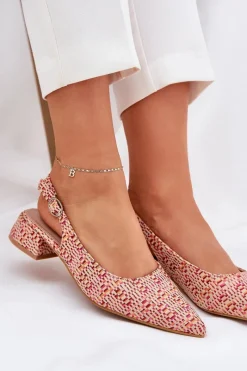 Sandały Na Obcasie>Boto Plecione Sandały Damskie Na Delikatnym Obcasie Multikolor Jorela Wielokolorowy