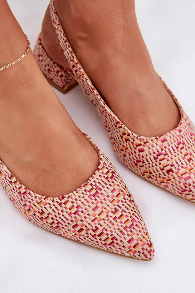 Sandały Na Obcasie>Boto Plecione Sandały Damskie Na Delikatnym Obcasie Multikolor Jorela Wielokolorowy