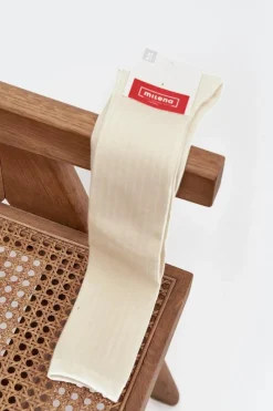 Skarpetki|Skarpetki>Milena Podkolanówki Z Wełny MERINO Ecru