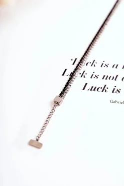 Sale Podwójna Bransoletka Damska Z Cyrkoniami Srebrno-Czarna Bransoletki