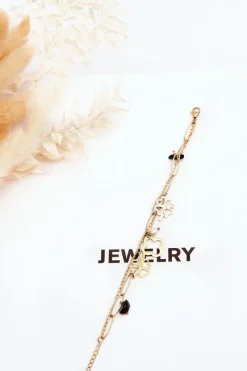 Bransoletki>Glam Chic Podwójna Bransoletka Z Zawieszkami Złota