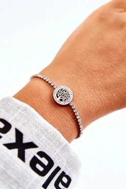 Bransoletki>Boto Pojedyncza Damska Bransoletka Z Ozdobą I Cyrkoniami Srebrna