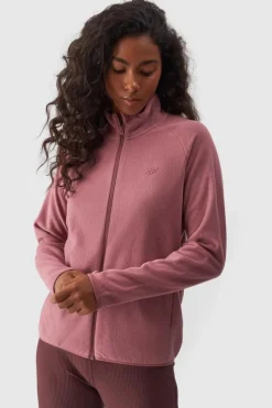 Bluzy Damskie|Odzież 4F>4F Polar Damski Regular Ze Stójką WMM00TFLEF294-53S Różowy