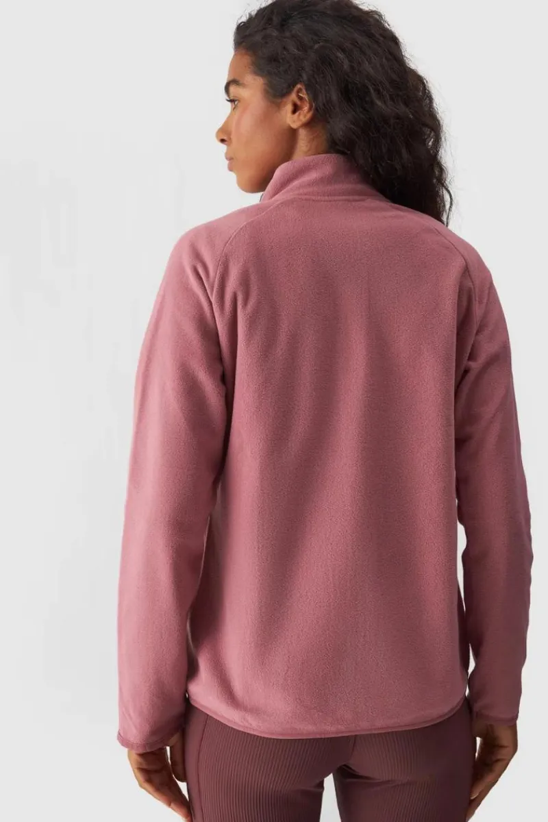 Bluzy Damskie|Odzież 4F>4F Polar Damski Regular Ze Stójką WMM00TFLEF294-53S Różowy