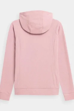 Bluzy Damskie|Odzież 4F>4F Polar Damski Z Kapturem AW23TFLEF147-65S Różowy