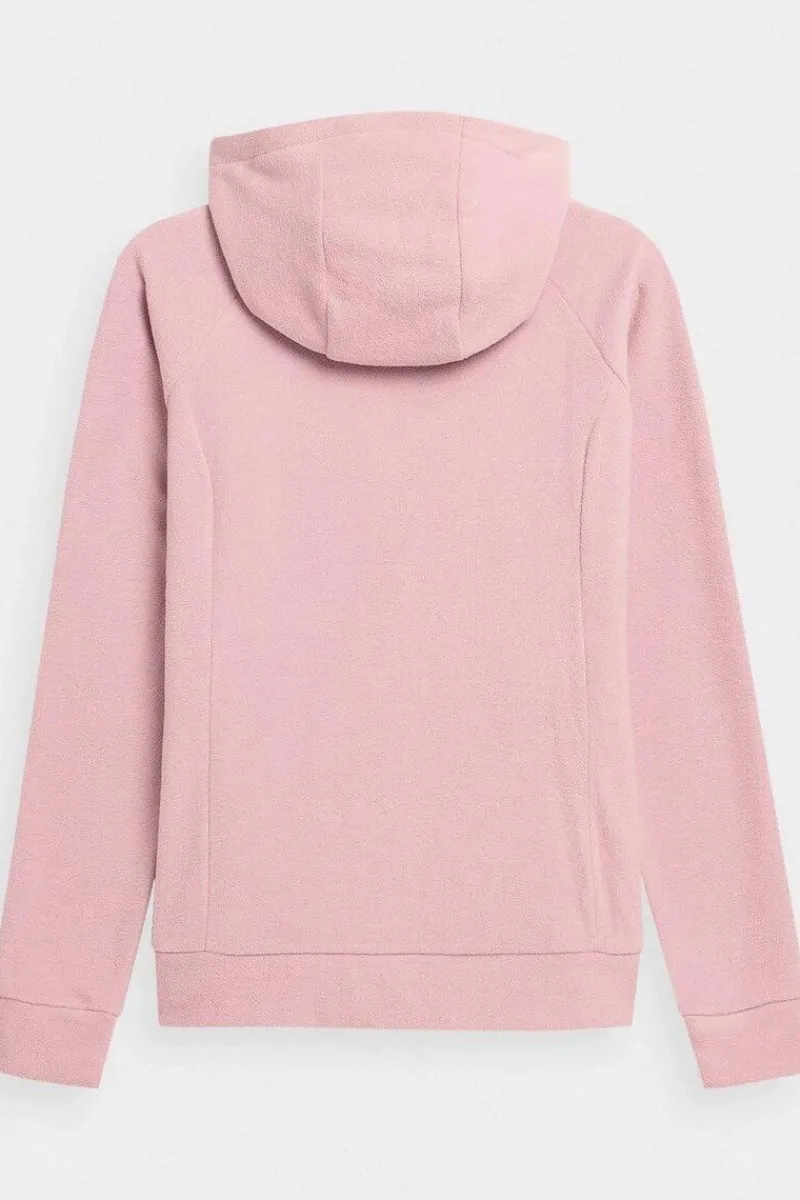 Bluzy Damskie|Odzież 4F>4F Polar Damski Z Kapturem AW23TFLEF147-65S Różowy