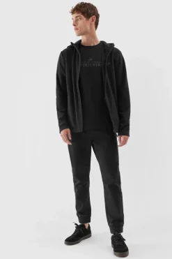 Best Polar Męski Z Kapturem AW23TFLEM121-20S Czarny Męskie Bluzy Męskie|Odzież 4F